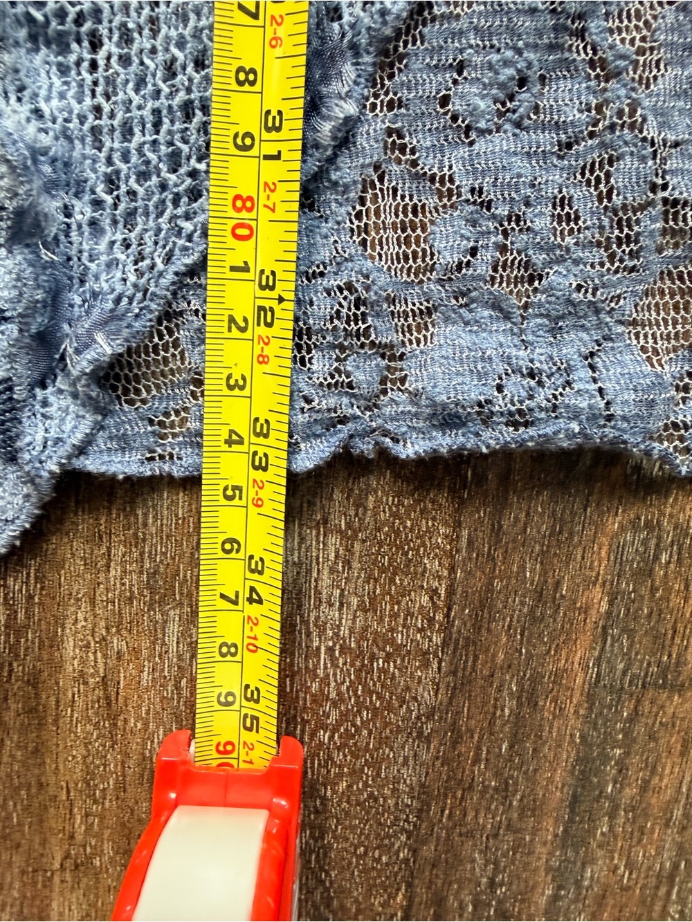 The Pyramid Collection Blue Lace & Knit Open Front Cardigan - Picture 8 of 11